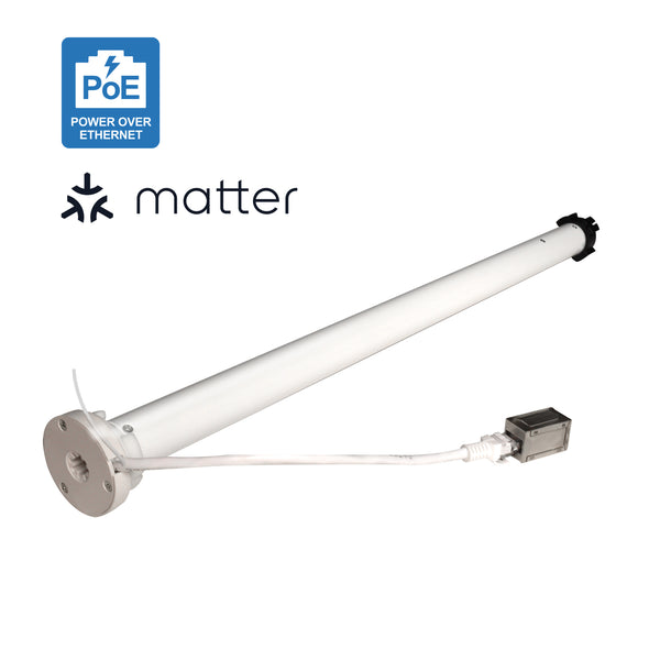 WM25L/P 25mm Diameter PoE motor, Matter Over Ethernet, for 38mm/1 1/2'' Dia Roller Tubes